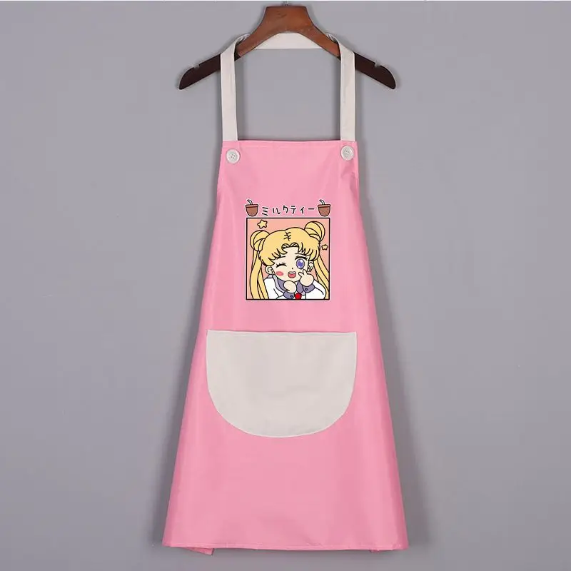 Sailor Moon anime cute cartoon stylish pretty apron for cooking in the kitchen, waterproof, oil-proof, and stain-resistant