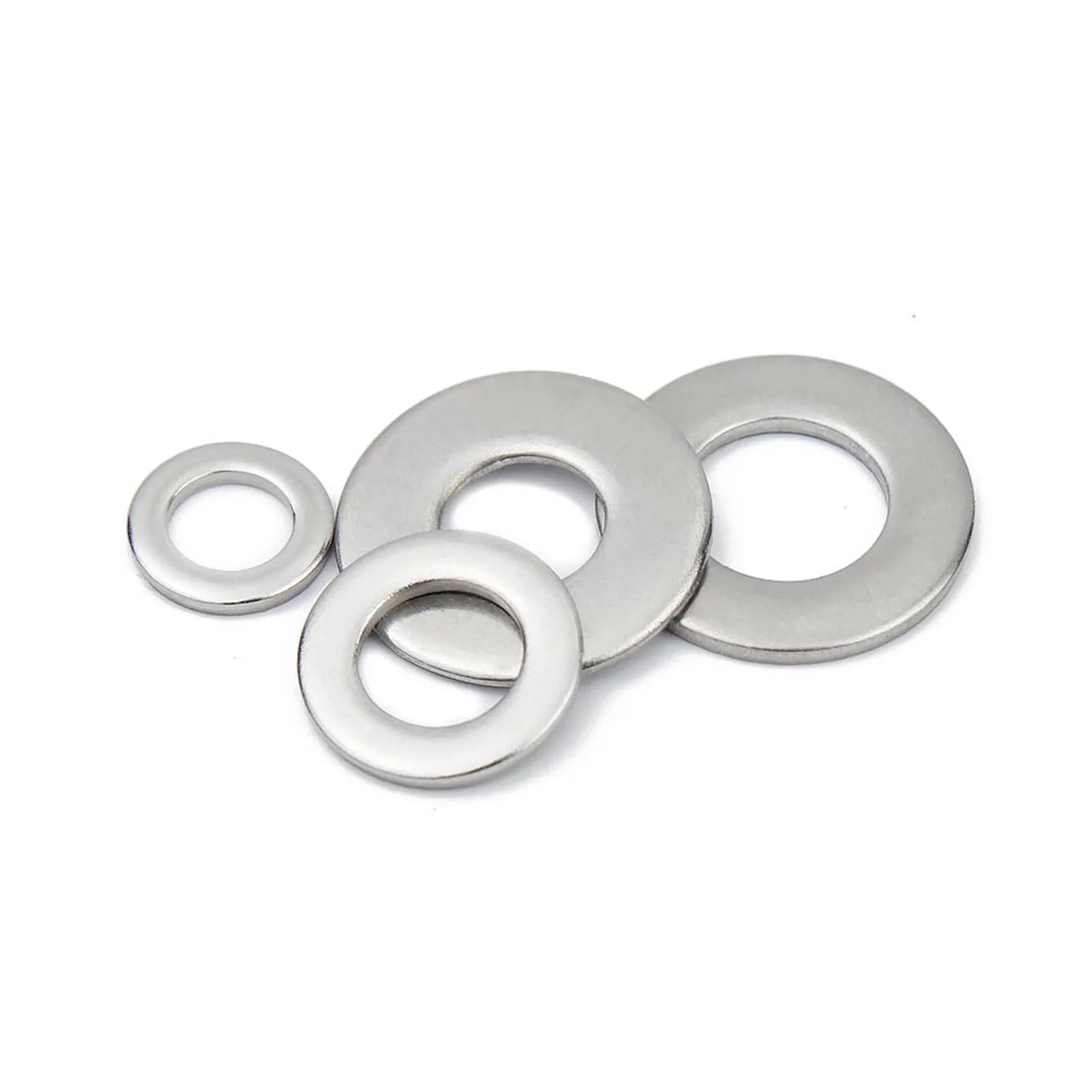 1/100pcs ANSIB18.22.1(SAE/USS) 1# 2# 4# 6# 8# 10# 12# to 3/16 1/4 5/16 7/16 to 1-1/2 304 Stainless Steel Flat Washer Plain Gaske