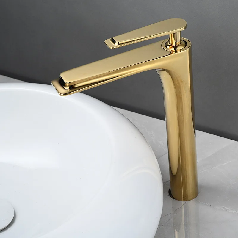 

Tuqiu Gold Bathroom Faucet Black Basin Faucets White Gold Sink Mixer Tap Hot & Cold Deck Mounted Grey Lavatory Crane Water Tap