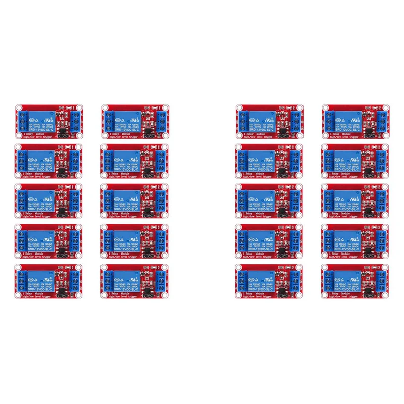 AS95-20 шт. релейный модуль, релейная плата постоянного тока 12 В, 1 канал с поддержкой изоляции оптопары, высокий или низкий уровень