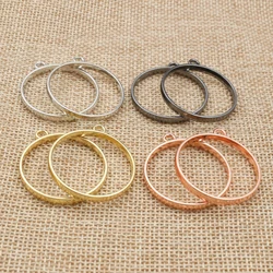 10pcs 34x29.5mm Round Geometric Hollow Zinc Alloy Metal Frame Bezel Epoxy Resin Pendant Tray For DIY Jewelry Making Accessories