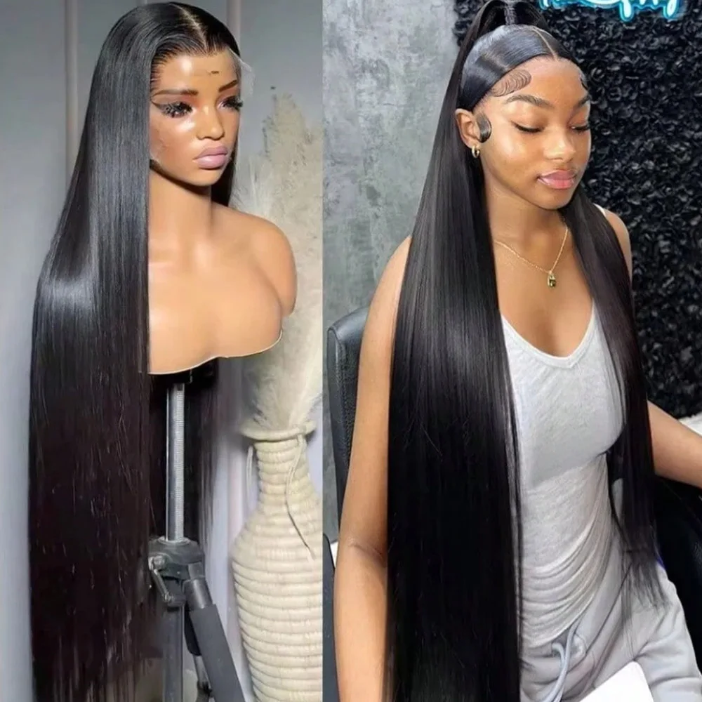 

40 30 Inch Straight Human Hair Wigs 13x4 13X6 HD Lace Frontal Human Hair WIgs Glueless Bone Straight Lace Front Wigs for Women