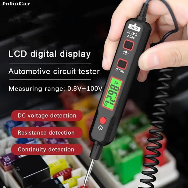 

HT86A Car Voltage Detector Pen Automobile Fault Maintenance Circuit Tester Digital Backlight Car Fuse Diagnostic Probe Test Pen