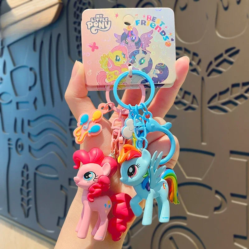 Genuine My Little Pony Car School Bag Keychain Pendant Twilight Sparkle Pinkie Pie Cartoon Cute Kawaii Birthday Christmas Gift