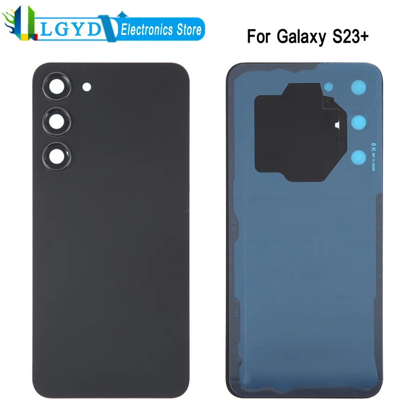 Glass Battery Back Cover For Samsung Galaxy S23 Plus SM-S916B Rear Cover with Camera Lens Cover Repair Replacement Part