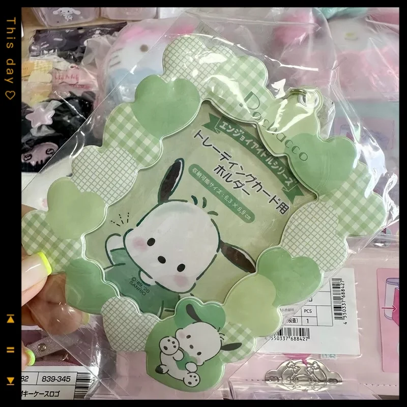 

Sanrio cute keychain hello kitty anime peripherals my melody card holder keychain idol 3D photo card holder pvc ladies anime