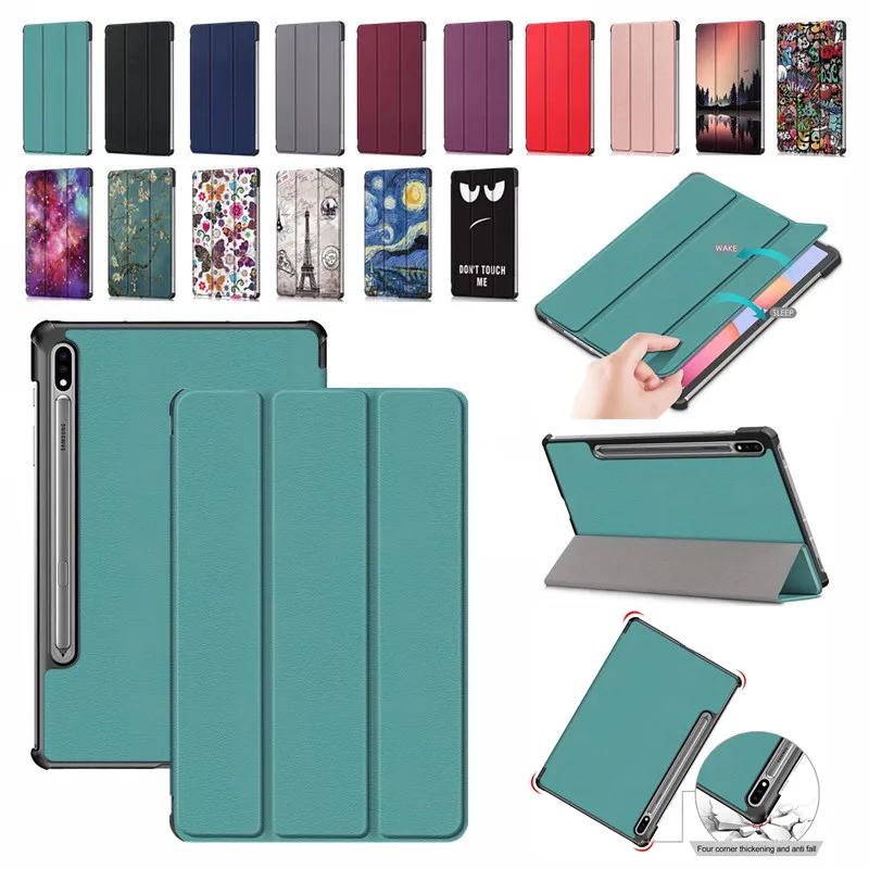 For Samsung Galaxy Tab S8 11'' 2022 SM-X700 X706 S7 2020 T870 T875 Coloured Drawing Flip Case Ultra-Thin Shockproof Stand Cover