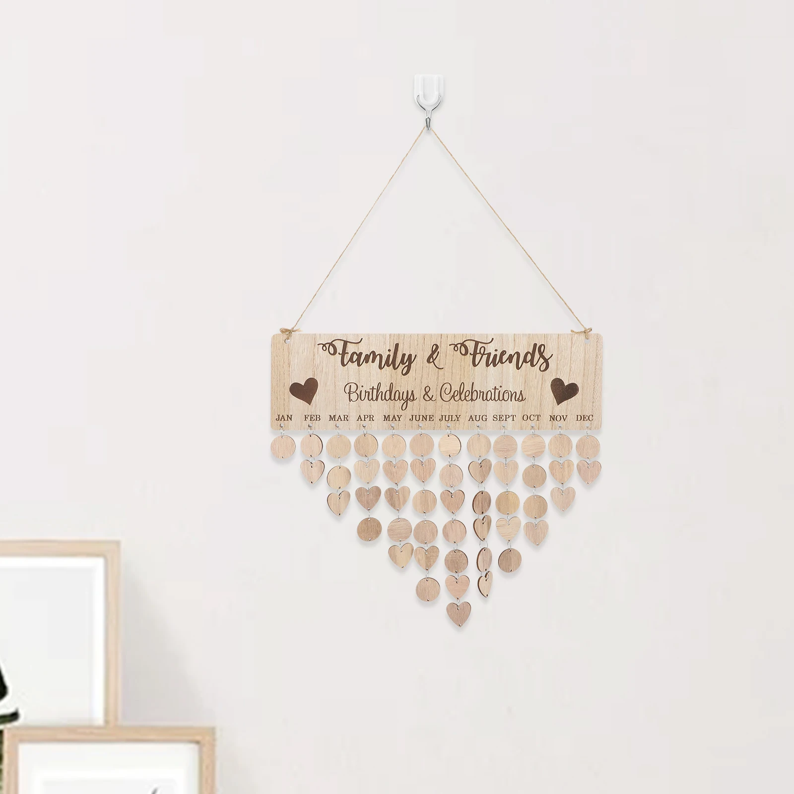 

Wooden Calendar Board Diy Family Birthday Reminder Wall Hanging Decoration For Anniversary Festival Mothers Day Fathers
