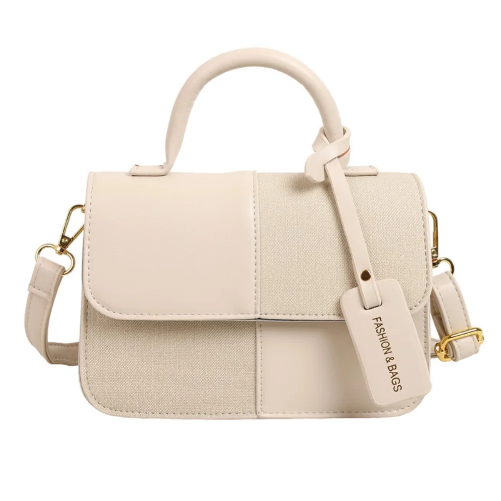 

Elegant Color Blocking Women Shoulder Bag Portable Korean Style Mini Travel Bag PU Handbag Small Square Bag Girls