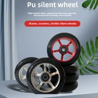 Un par de ruedas de monopatín de núcleo de aluminio de 100 mm con rodamientos, resistentes al desgaste y silenciosas, adecuadas como piezas de repuesto para patinar