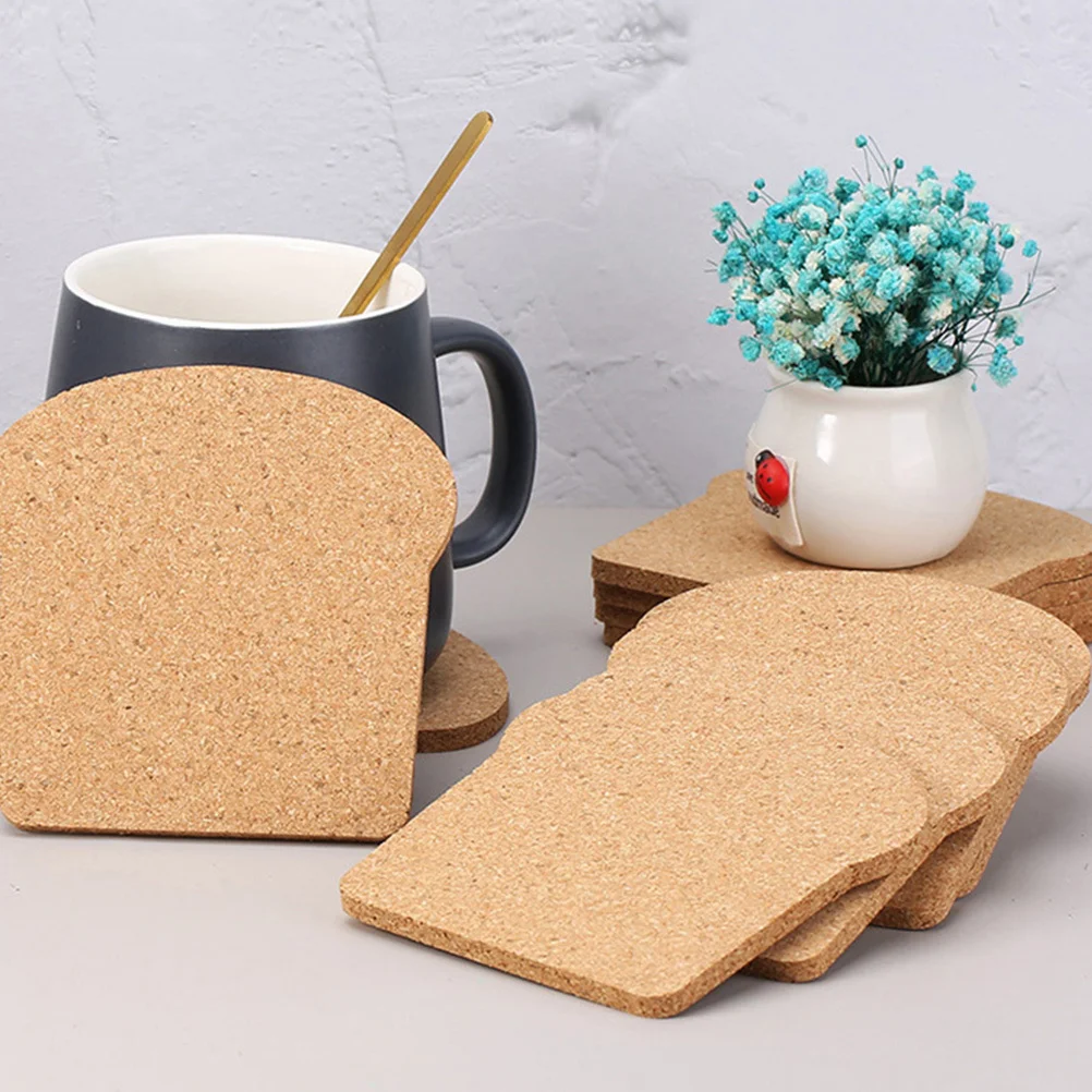 

6Pcs Cork Cup Coaster Pack Heat Resistant Table Mat for Dining Room Kitchen Bar Use Insulation Placemat Decorative Cup Pad