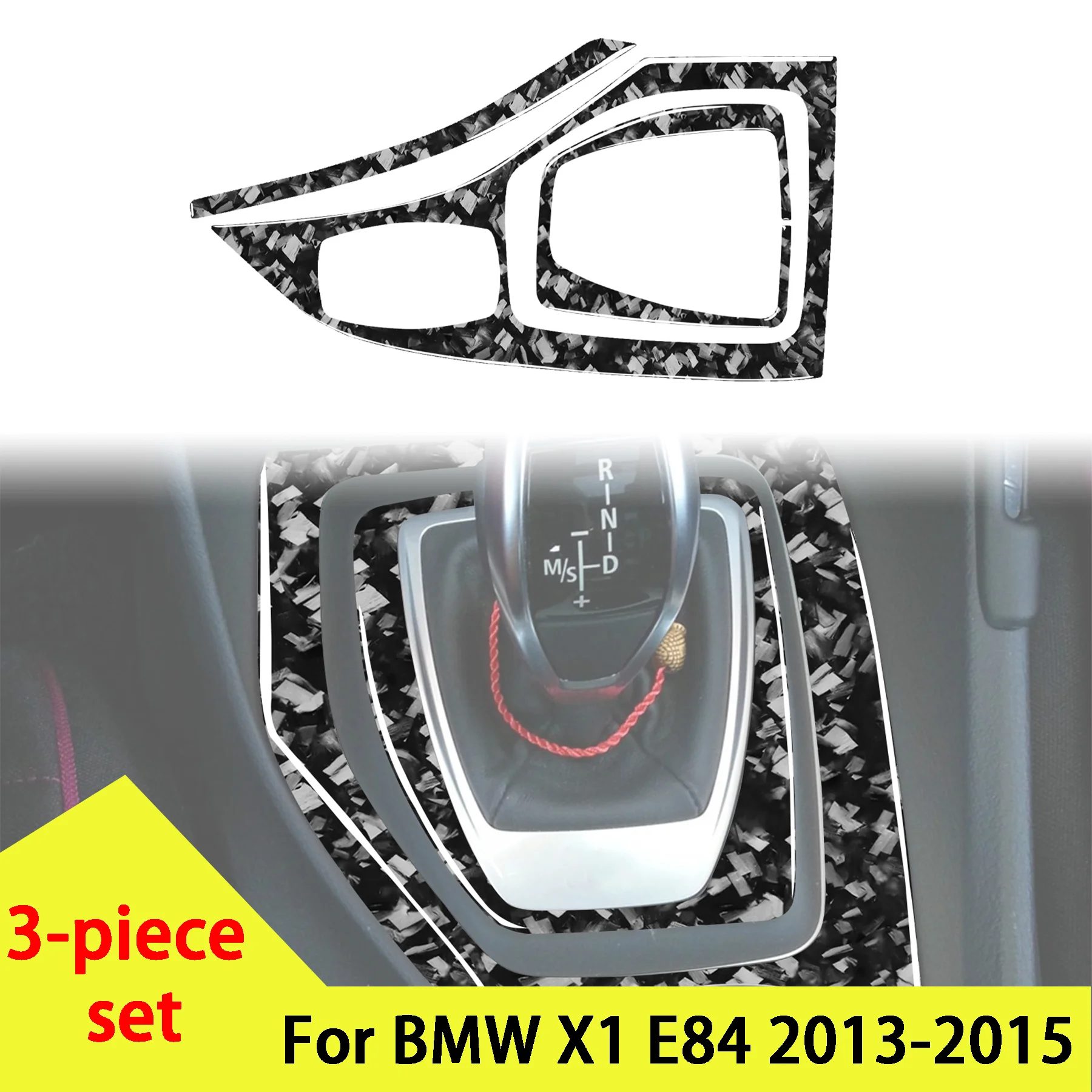 

Forged Carbon Fiber Automotive Center Control Gear Shifter Panel Decorative For BMW X1 E84 2013-2015 Interior Accessory Stickers
