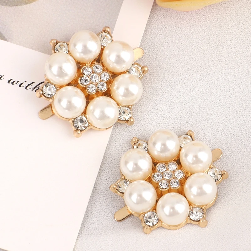 1Pc Rhinestones Shoe Clip Pearl Shoe Buckle Women High Heel Charms Buckle Lady Pumps Flat Shoes Decor Accessories