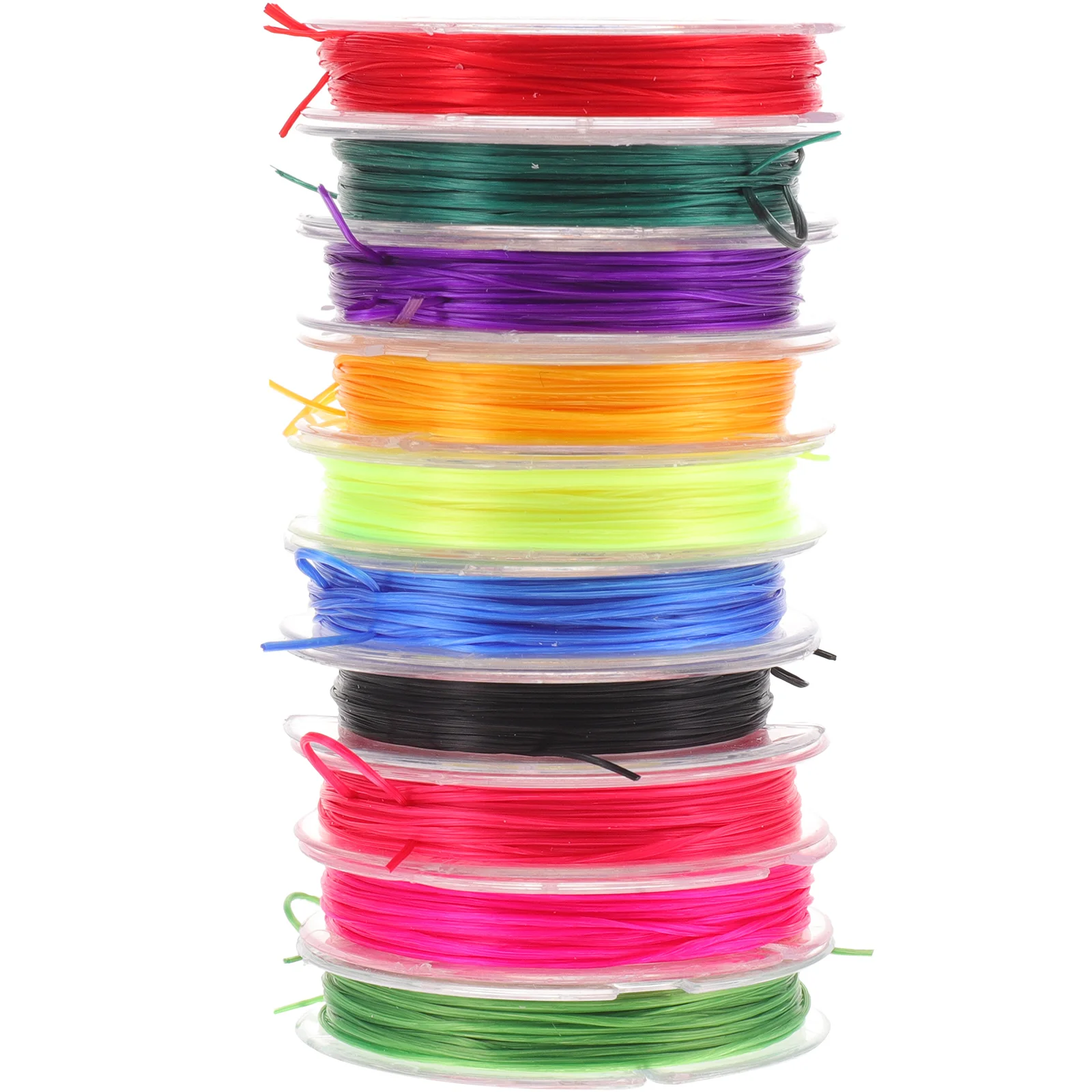 

Colorful Beaded Lines 10 Rolls Plastic Stretchy Cord for DIY Necklace Bracelet Craft Thread Jewelry Supplies Elastic Rope