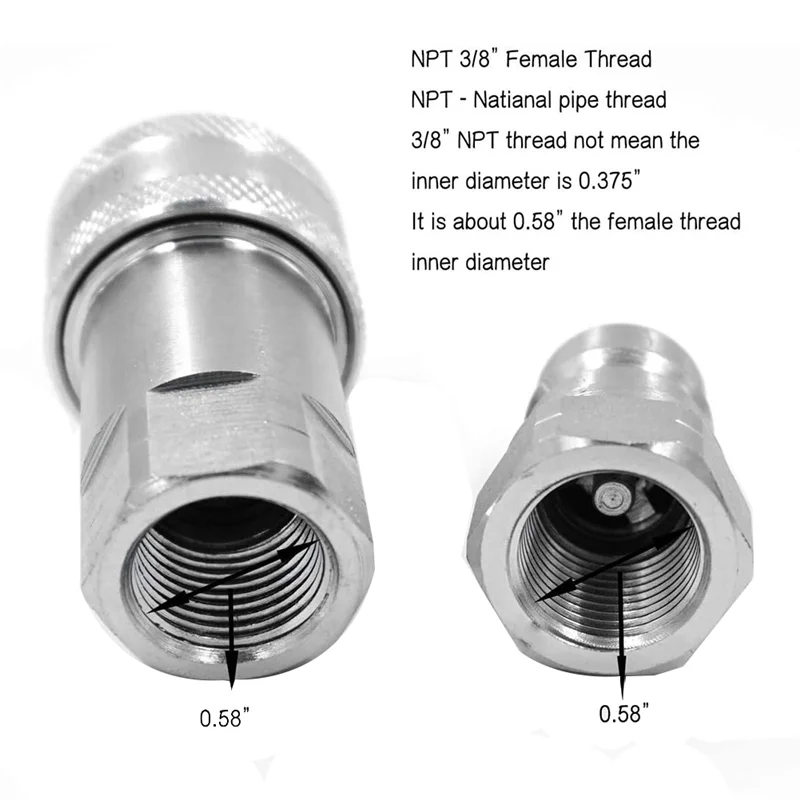 3/8Inch NPT Thread ISO7241-1A Hydraulic Quick Disconnect Coupler Set with Dust