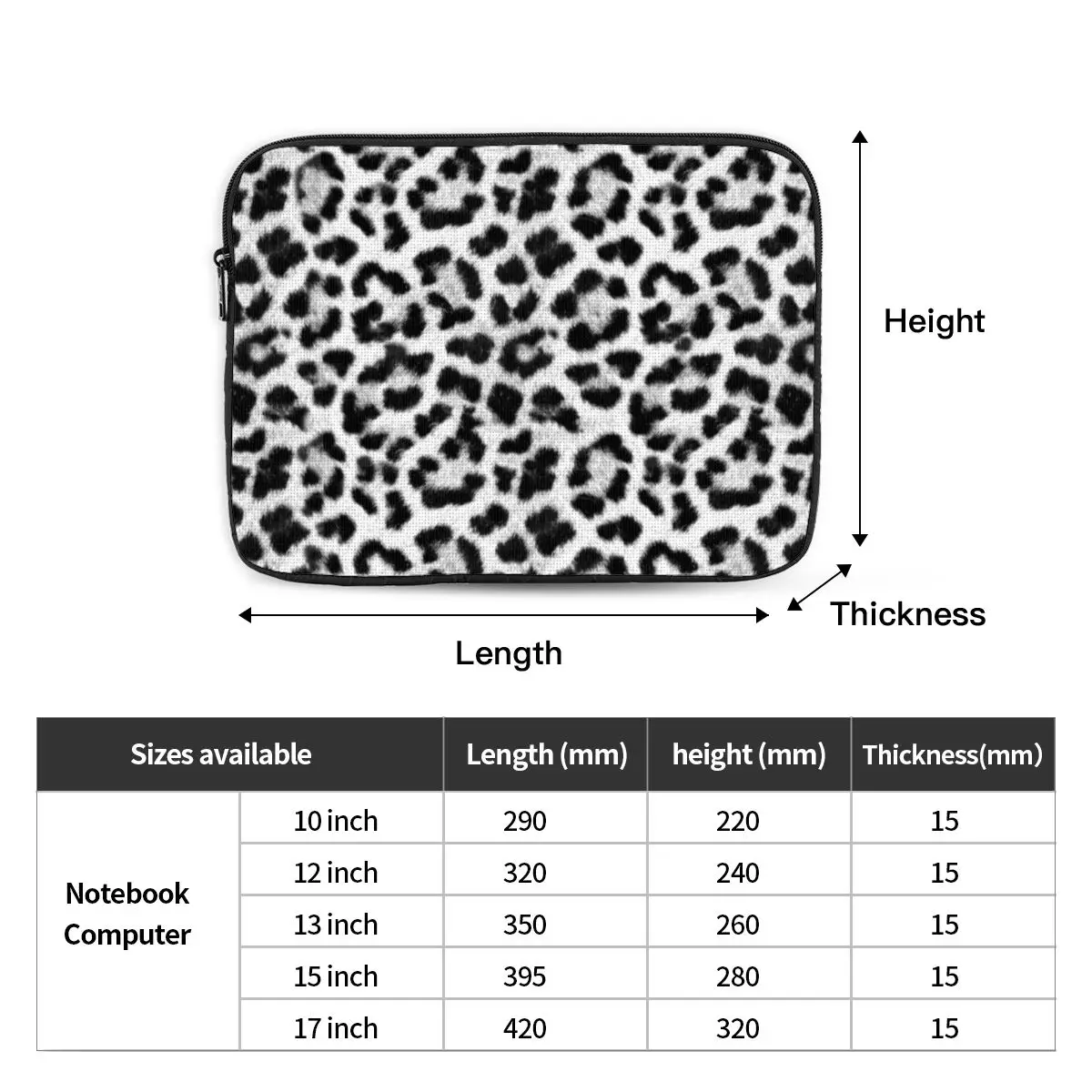 Leopard Print Notebook Laptop Bag Case Pouch 10 12 13 15 17 Inch For Macbook Air Pro Tablet Shockproof Case Bag
