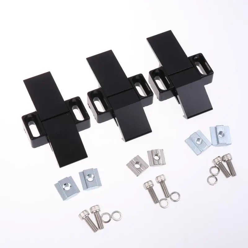 1pc Black Aluminum Alloy Door Hasp Lock Frame Fixing Parts Suitable For 3030 4040 4545 European Standard Aluminum Profile