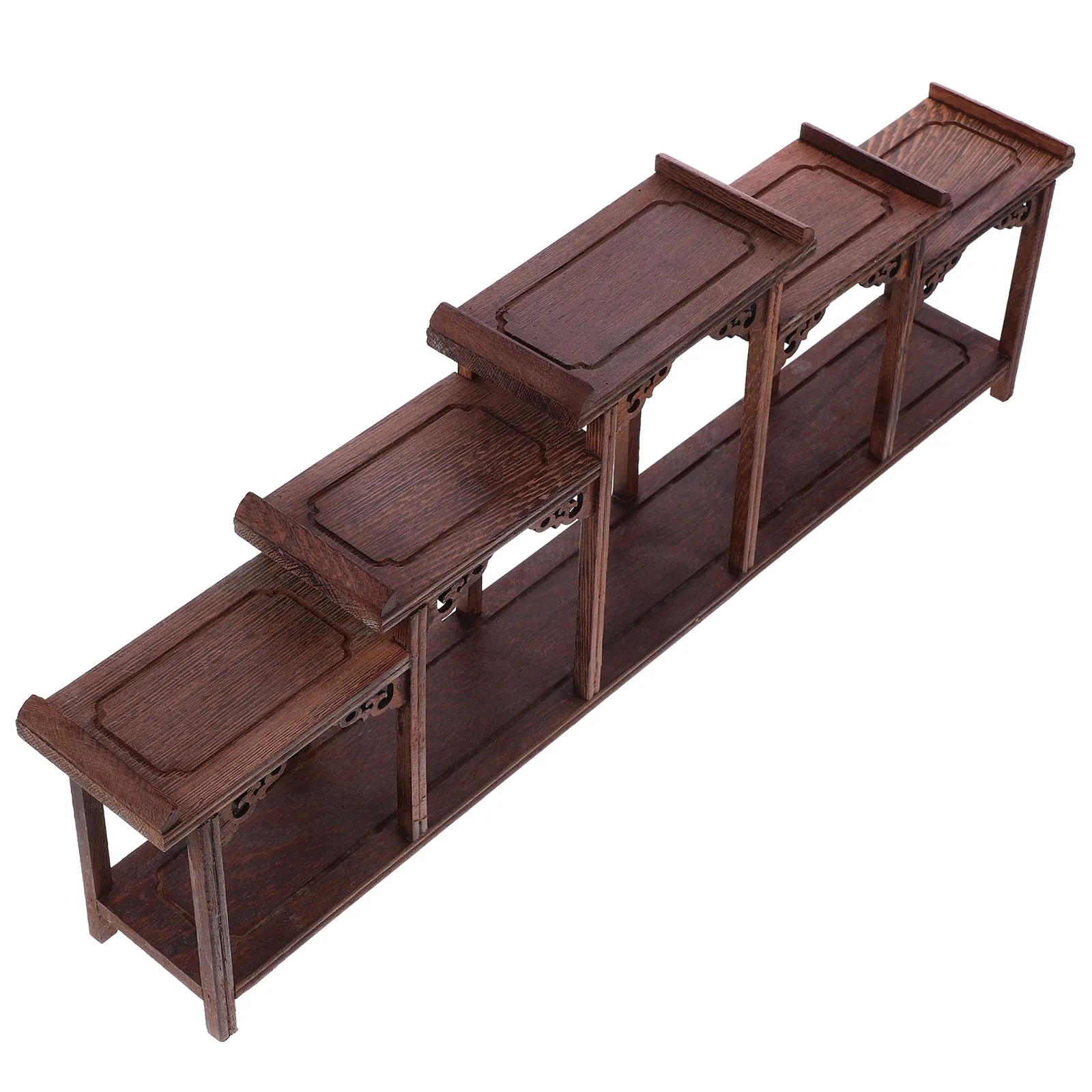

Handicrafts Display Stand Wood Chicken Wing Display Rack Desktop Wooden Curio Organizer Rustic Wooden Storage Shelf Action