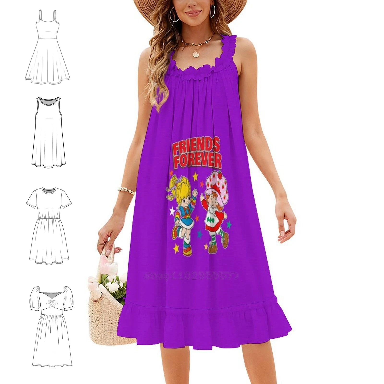 Distressed Sexy Vacation Dress For Women Beach Party Birthday Mini Dress Vintage Cartoon Retro 80S Geek Vector Womens Dresses