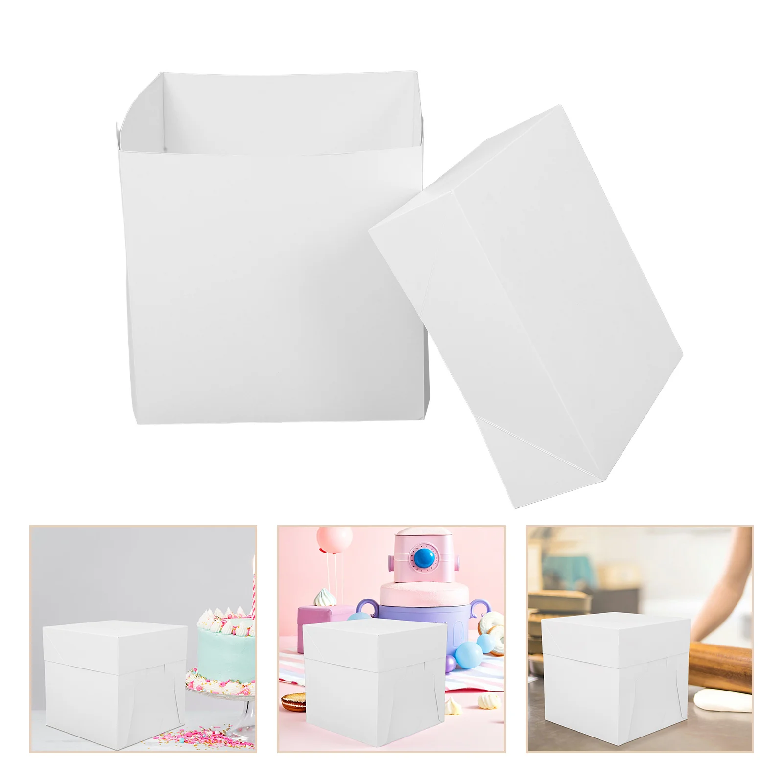

White Cake Box 12 Inch Round Board Elegant Portable Safe Transport Wedding Birthday Grand Celebrations
