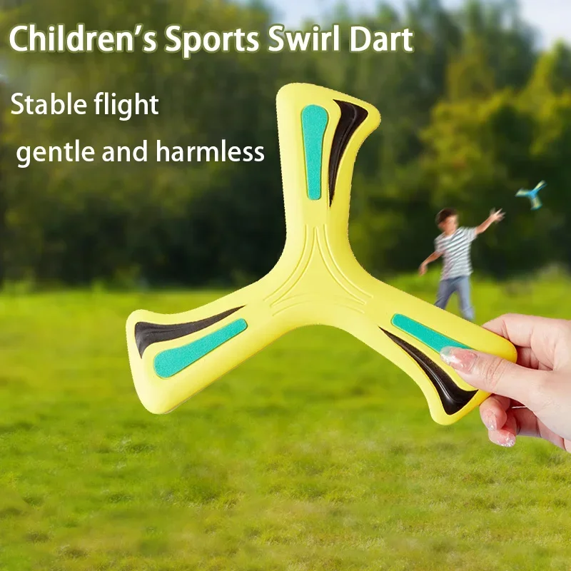 Boomerang volador de espuma Eva para niños, juegos interactivos divertidos, rompecabezas, juguetes deportivos lanzados a mano, 3 hojas, antiestrés