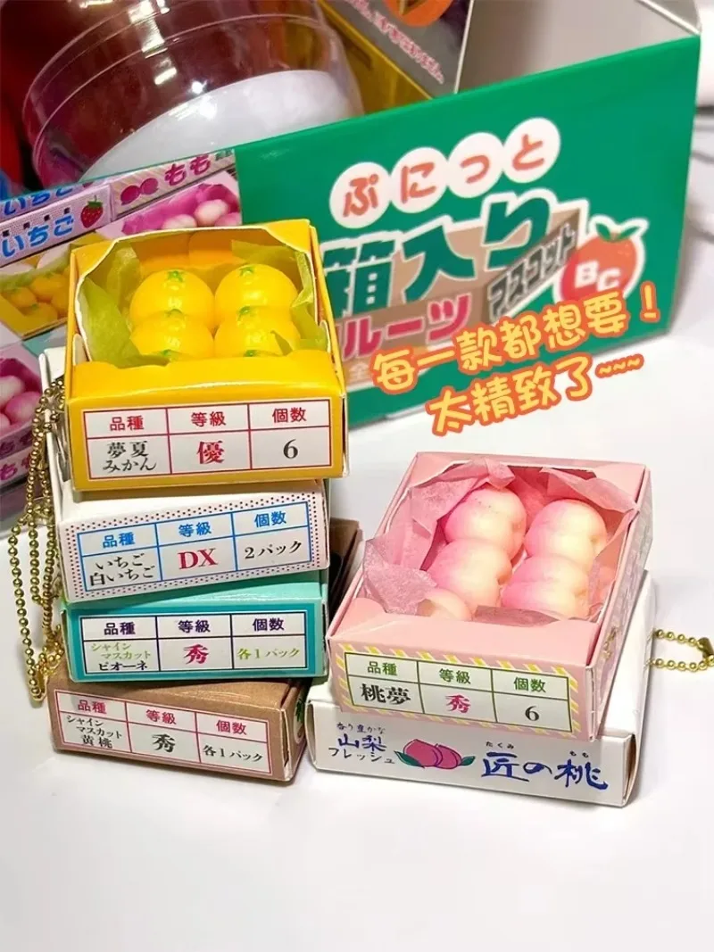 Genuine Japan Miniature Model Fruits Pendants Capsule Toys Cute Fruit Simulation Ornaments Gacha Blind Box Children Gift