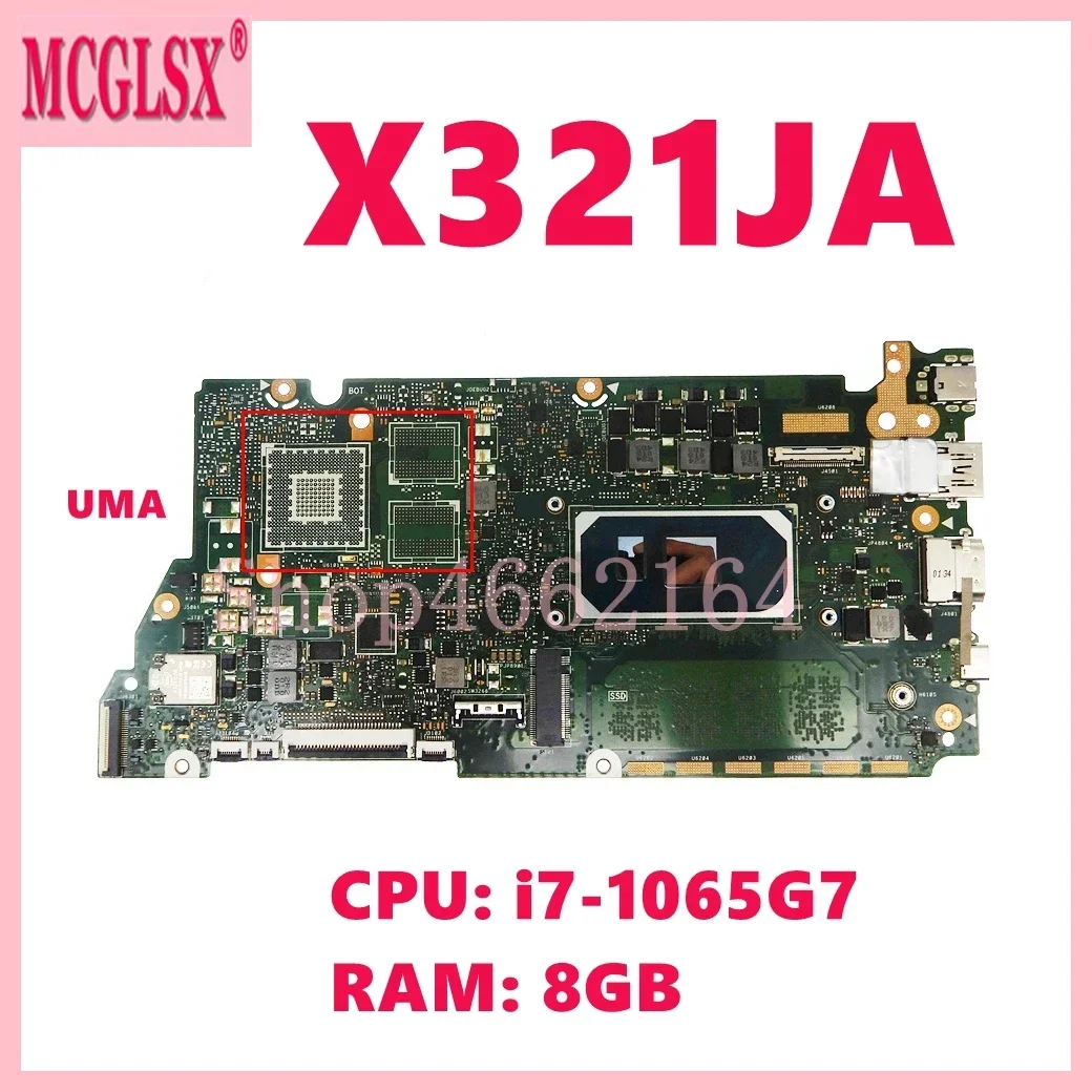 

X321JA with i7-1065G7 CPU 8GB-RAM Mainboard For ASUS X321J X321JA X321JP X321JQ S333J I321J Laptop Motherboard