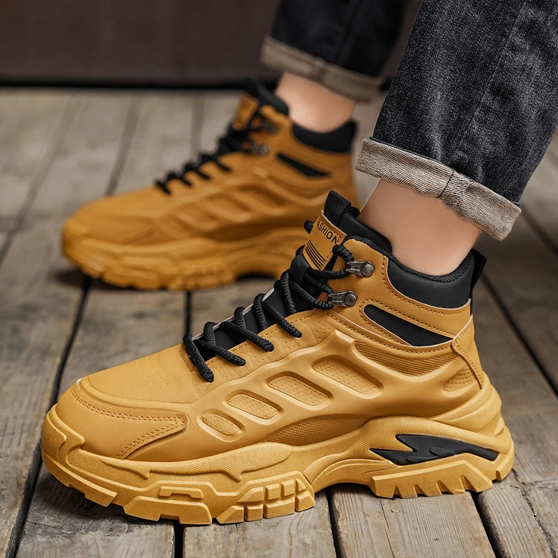 

Мужские уличные кроссовки для ходьбы, зимние удобные мужские ботинки для походов, дышащие рабочие ботинки, нескользящая обувь для треккинга и скалолазания, спортивная обувь