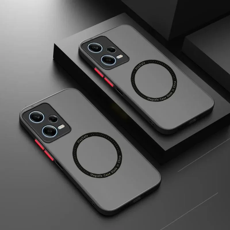 For MagSafe Magnetic Wireless Charging Phone Case For Xiaomi 13T Poco X4 F5 X5 Pro C65 12T Redmi Note 12 Pro Plus Matte Cover