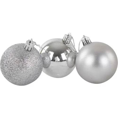 Evistro Christmas Party Ornament Decorative 24 Pcs Ball 6 cm Lame