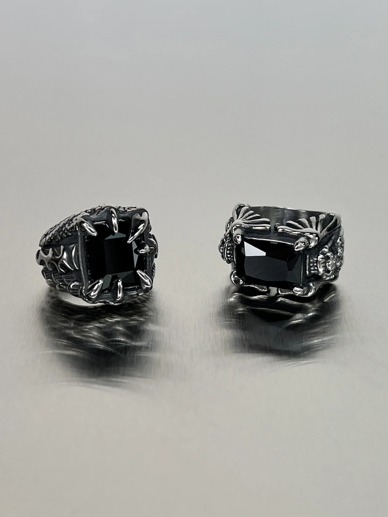 

Мужское кольцо из титановой стали с дизайном в виде когтя дракона, модное, уникальное, винтажное, в дворцовом стиле, для властных личностей, ювелирное украшение, аксессуар