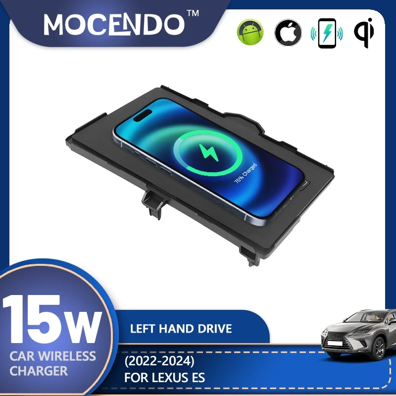 شاحن سيارة لاسلكي لكزس ES 2022 2023 2024 LHD ملحقات الشحن السريع محول شاحن سيارة