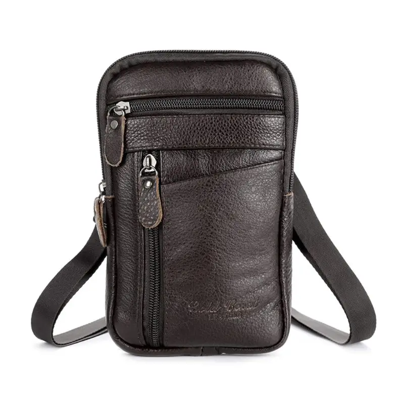 Heren lederen telefoonzakje heuptas schoudertas crossbody heuptas