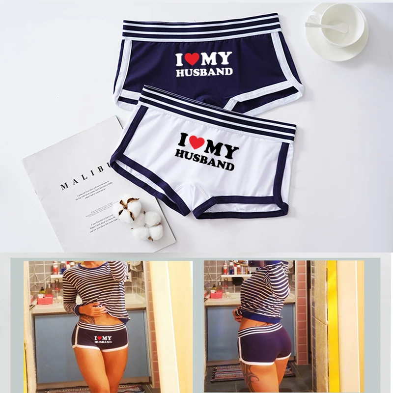 LOVE HUSBAND Hot Letters Cotton Underwear for Women New Women Boxer Shorts Cute Girl Panties Female Breathable Women\'s Intimates