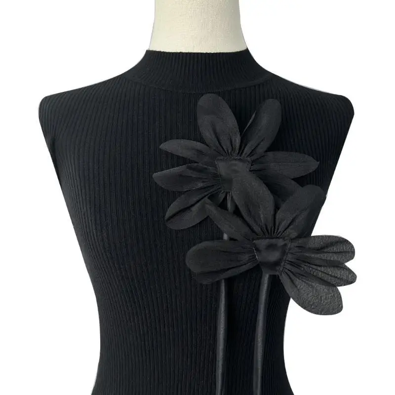 652F مجموعة مكونة من 2 بروش على شكل زهرة رقيقة/دبوس صدر/صدرية للسيدات للتسوق الأنيق #4