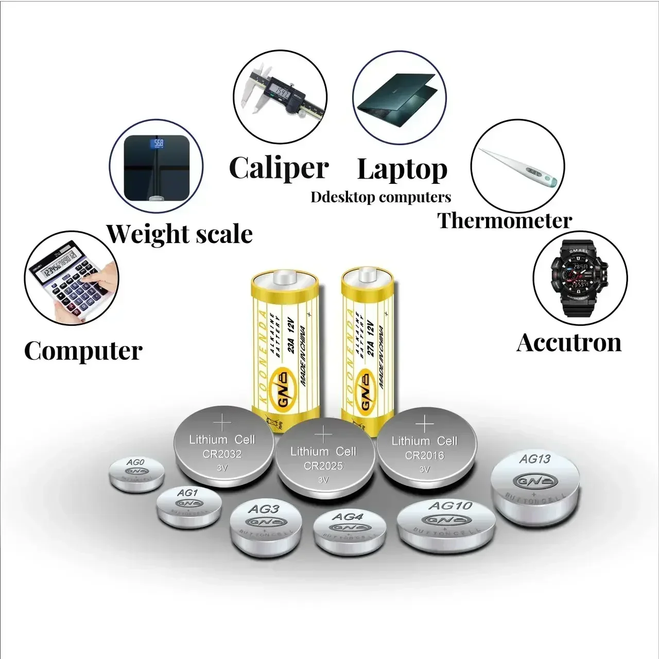 Coin cell battery AG10/LR54/389A/189/LR1130/L1131 1.55V is used in calculators, thermometers, electronic watches