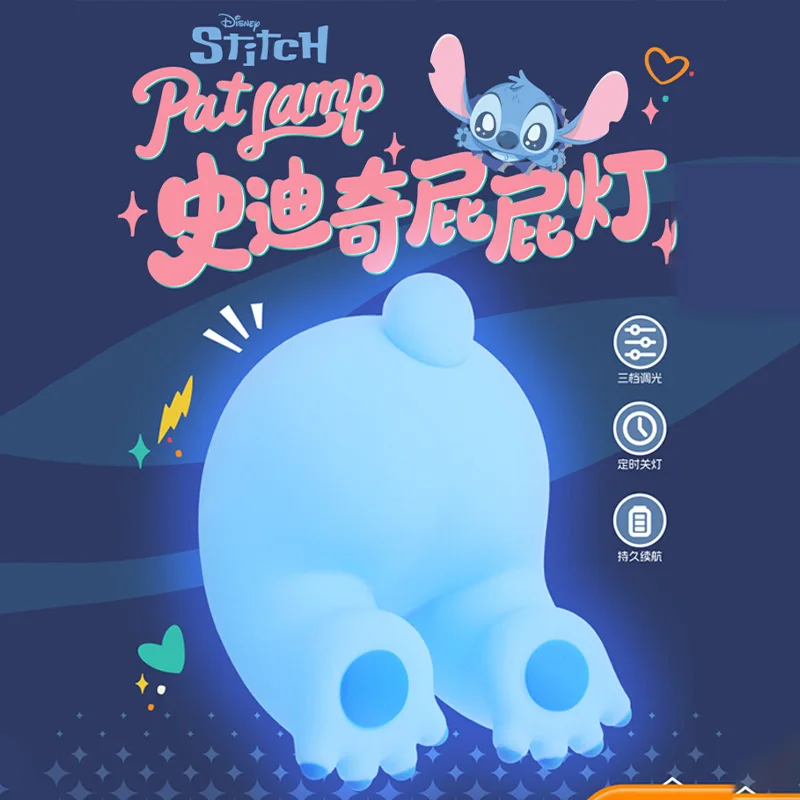 

New Disney Stitch Pat Night Light Girls Bedroom Bedlight Anime Stitch Night Lamp Desktop Decor Ornaments Gift Toy