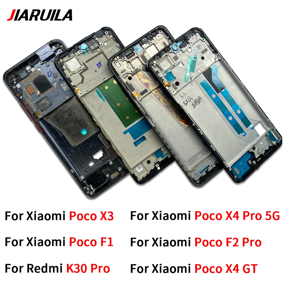 

TOP Middle Frame For Xiaomi Poco F2 Pro X3 X4 GT X4 Pro 5G F1 / For Redmi K30 Pro LCD Front Housing Middle Frame Bezel Plate