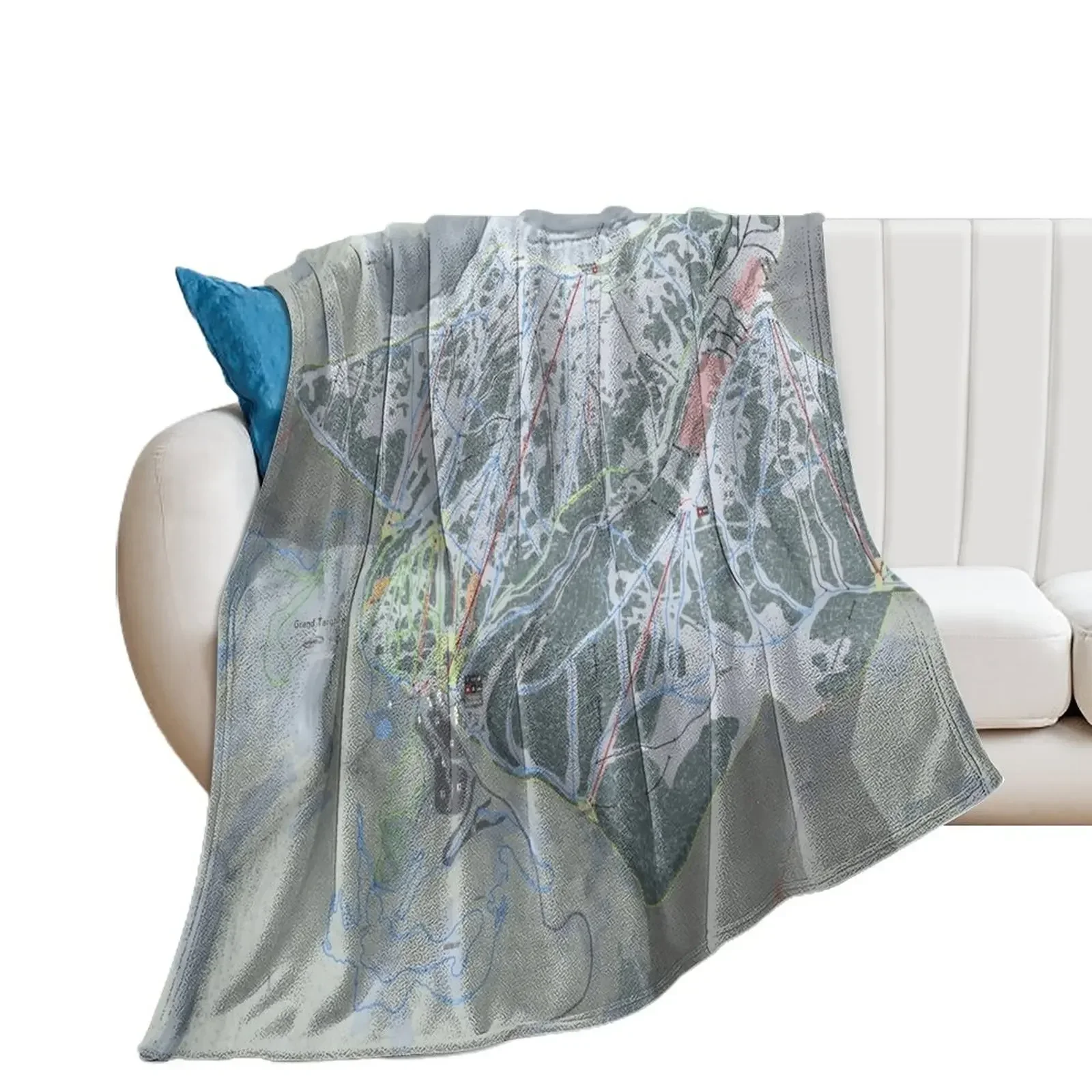 Grand Targhee Resort Trail Map Throw Blanket For Baby Fashion Sofas Single blankets and throws Blankets