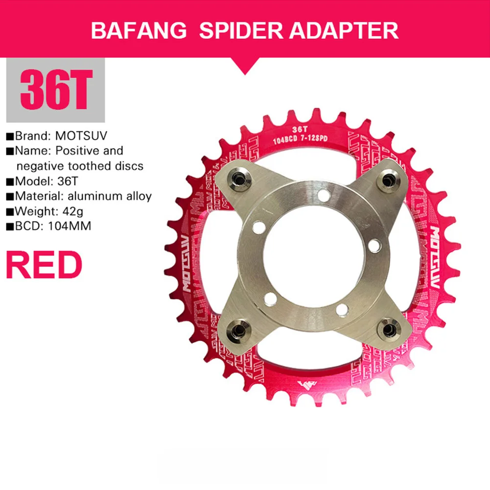 32/34/36/38T Electric Bicycle Chainring Adaptor With Screw For E-bike Chainring And Adapter For-bafang 01/02 Ebike Accessories