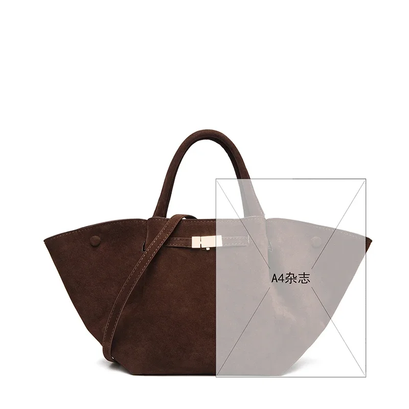 Luxuriöse Damen-Handtasche im Premium-Design aus PU & Wildlederimitat, elegante Umhängetasche mit Henkel, große Kapazität – Detail 4