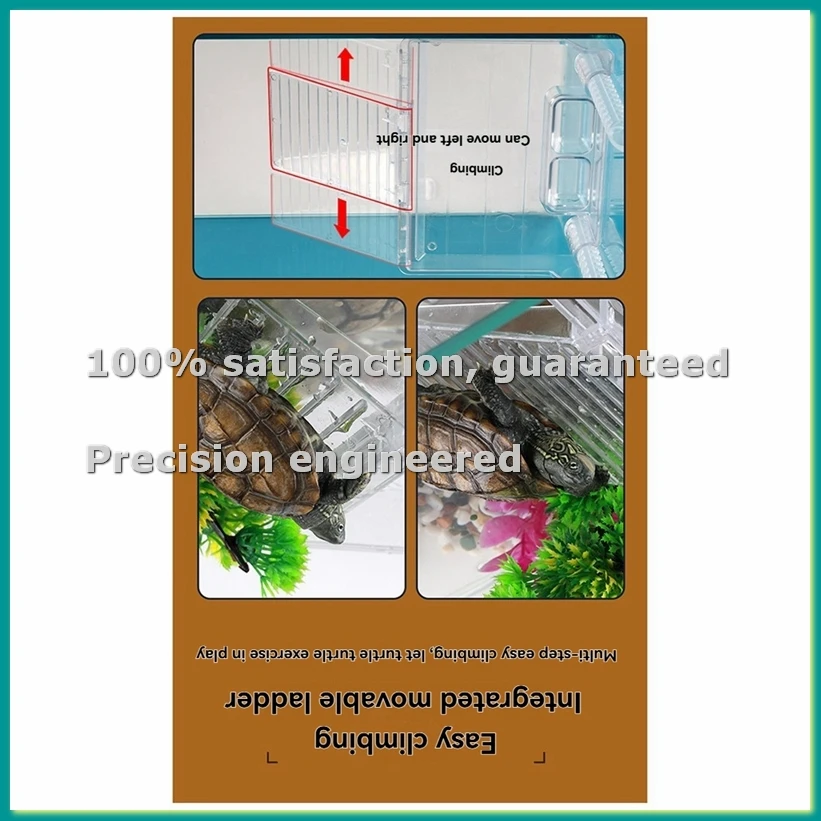 New Turtle Tank Platform Aquatic Reptile Basking Platform Turtle Tank Dock Transparent Tortoise Resting Terrace-A55K