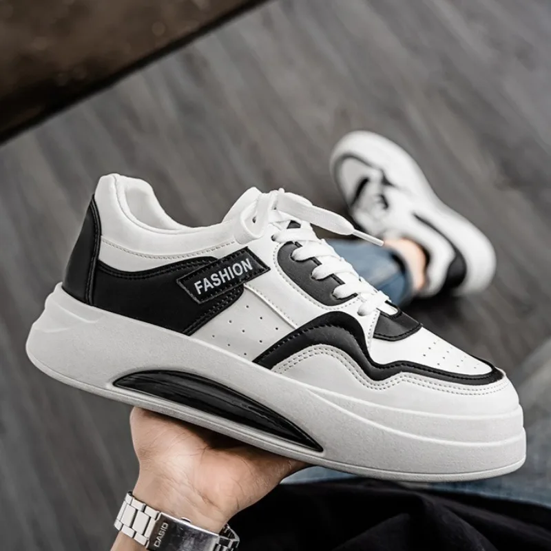 New Casual Comfortable Men's Board Shoes Fashion Non-slip Breathable Sport Shoes Thick Sole Small White Shoes Running Sneakers