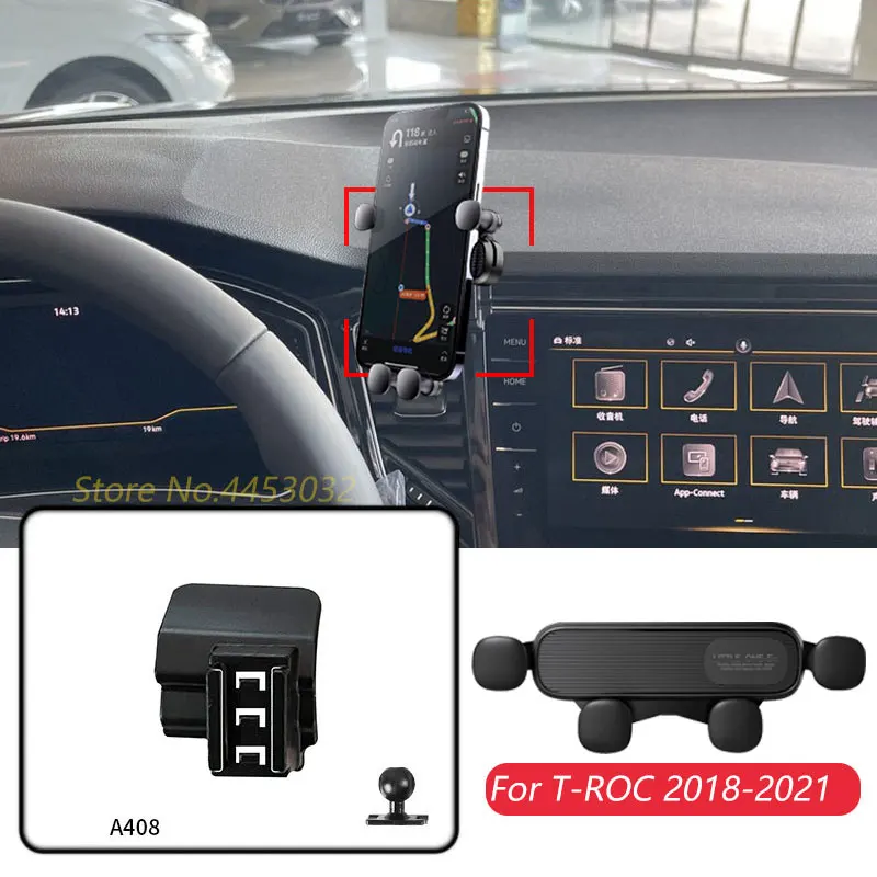 For Volkswagen T-ROC 2018-2021 Car Mobile Phone Holder Adjustable GPS Gravity Navigation Bracket Horizontally Accessories