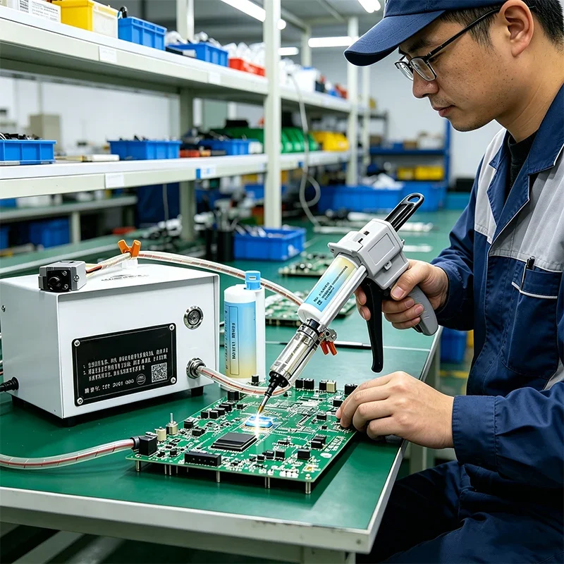 Handheld AB Adhesive Dispenser with Cooling System AB Adhesive Mixing and Dispensing Machine Electronics/Lighting