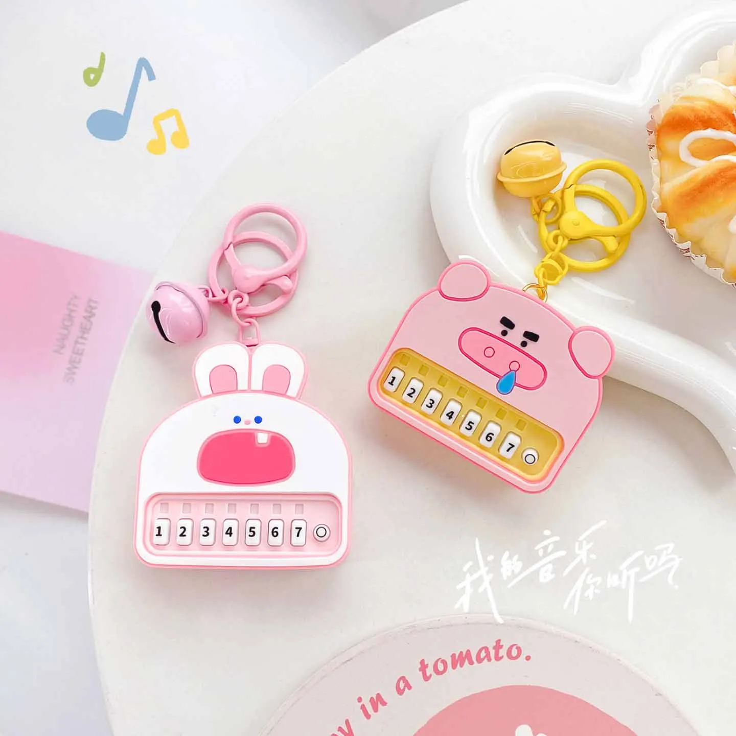 Porte-clés de piano électronique petit animal pour enfants, pendentif de l'hypothèse électroluminescente créative, cadeaux amusants et mignons, sac à dos, nouveau