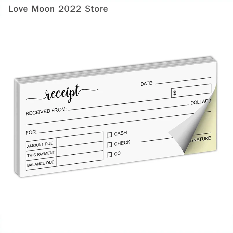1 libro di ricevute Libro di ricevute di ringraziamento in carta senza carbonio - Ordine di vendita Libro di fatture per piccole imprese - (50 ciascuno bianco/giallo)