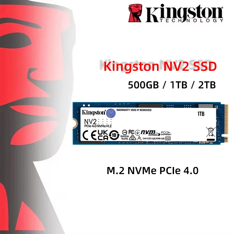 Kingston SSD Internal M.2 NVMe PCIe 4.0 NV2 M2 2280 250GB 500GB 1TB 2TB mendukung Desktop Laptop PC Intel AMD motherboard CPU