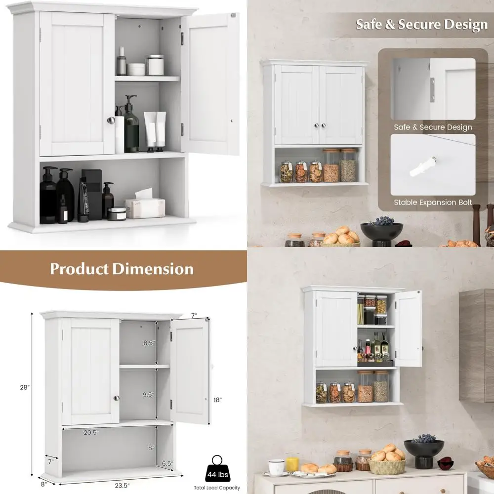 

Giantex Toilet-Mounted Medicine Cabinet with Adjustable and Open Shelves for Bathroom Storage