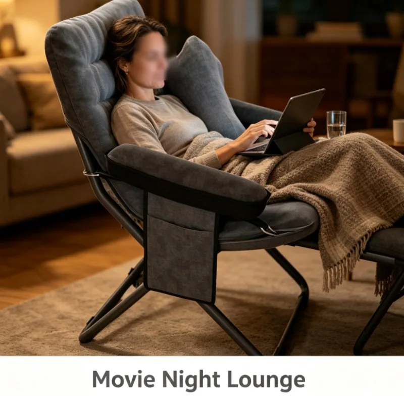 Adjustable Armchair With Lumbar Pillow And Side Pocket For Small Space Seating Arrangement Soft and comfortable for home